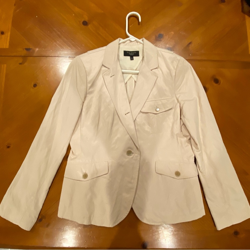 Talbots, blush, 12P unlined blazer.